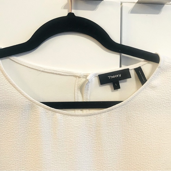 Lk NEW Theory Leya T Claradon white cross-back top size large - Picture 2 of 3